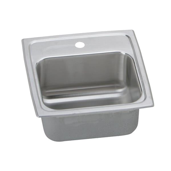 Sink, Stainless Steel, 15 in W x 15 in L x 6.125 in H
